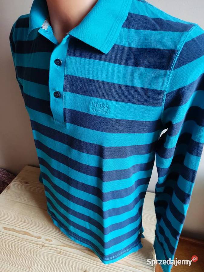 Koszulka polo z długim rękawem Hugo Boss w paski Głuchołazy sprzedam