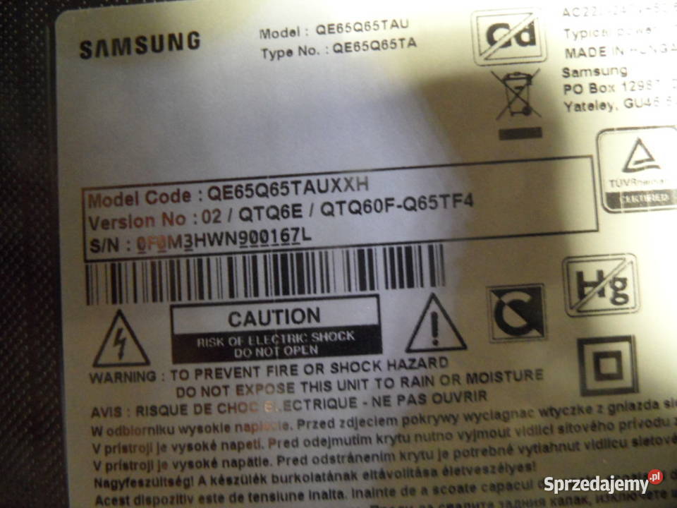 zasilacz telewizora samsung QE65Q65TAU Części i akcesoria świętokrzyskie Kielce