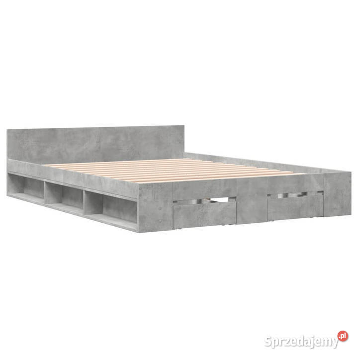 Rama łóżka z szufladami szarość betonu 135x190 sprzedam