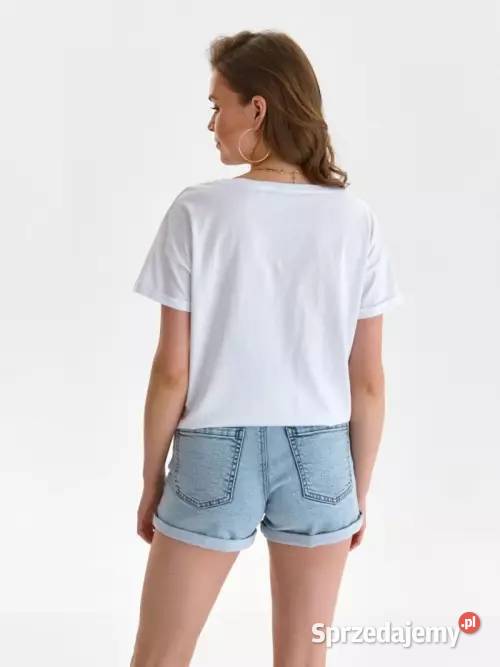 biały tshirt z nadrukiem Drywash Olkusz