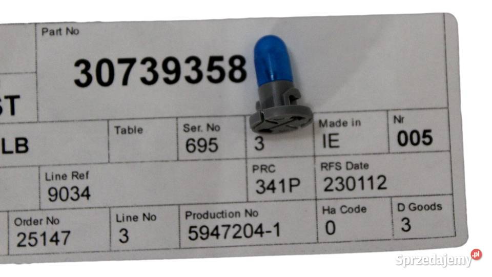 VOLVO S60 S80 zarowka podsw panelu sterowania OE Bielany Wrocławskie sprzedam