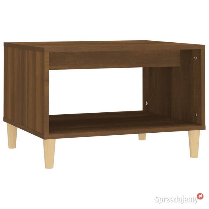 Stolik kawowy brązowy dąb 60x50x40 materiał Warszawa