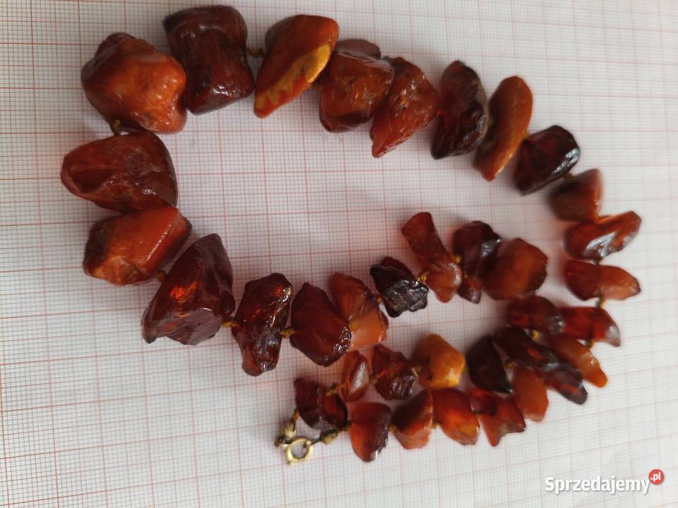 Naszyjnik bursztyn surowy Vintage