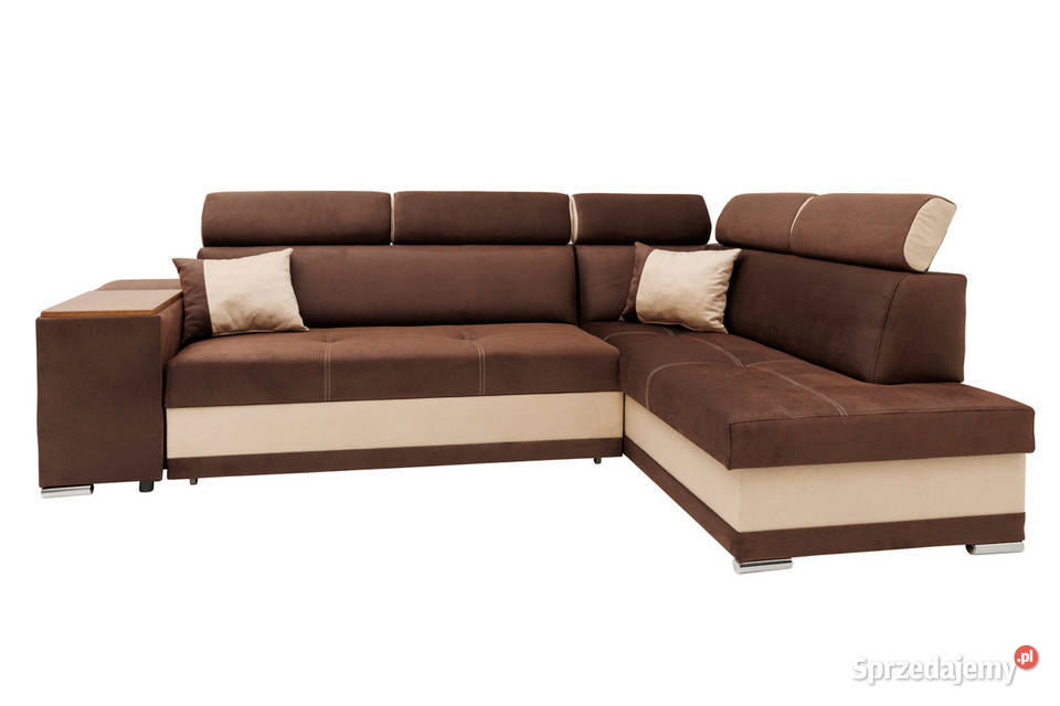 Narożnik Brązowy Duży z Funkcją Spania SEBASTIAN Narożniki Kraśnik