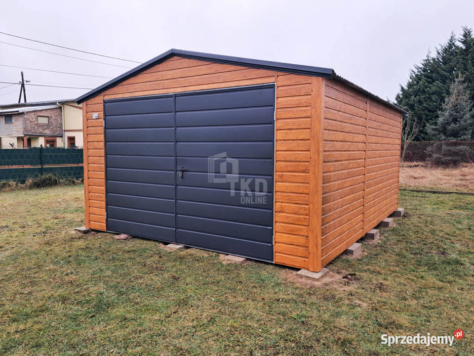 Garaż blaszany 4x5m brama dwuskrzydłowa okno Sprzedaż śląskie