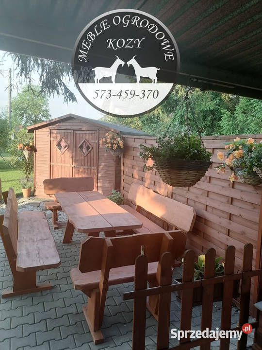 Meble ogrodowe drewniane góralskie biesiadne drewno wielkopolskie