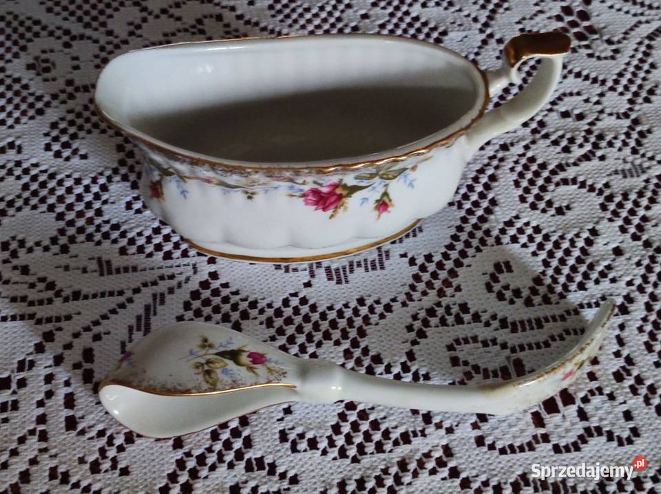 porcelanowa Sosjerka z łyżką Iwona Złota Róża Kielce sprzedam