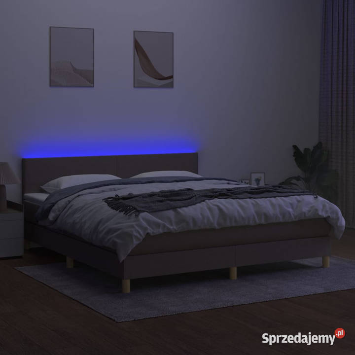 Łóżko kontynentalne z materacem taupe tkanina 160cm mazowieckie Warszawa
