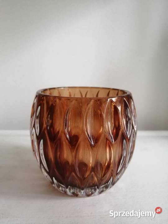 Świecznik szklany na tealight Boltze Home brąz Leszno
