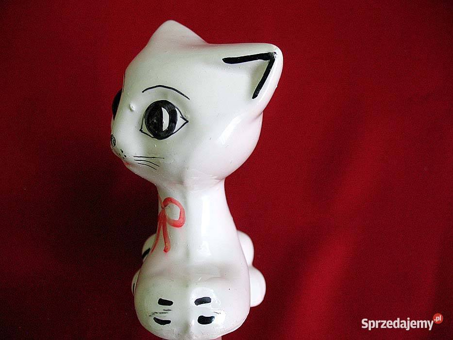 Kot Koteczka z dużymi oczami porcelana 9 x 7 x 5 Siedlce