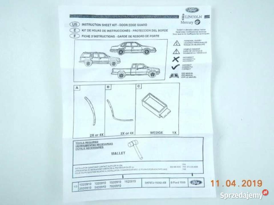 LISTWA LISTWY DRZWI FORD CROWN VICTORIA 0304 sprzedam
