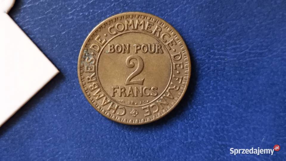 Stare monety 2 frank 1923 Francja Lesko