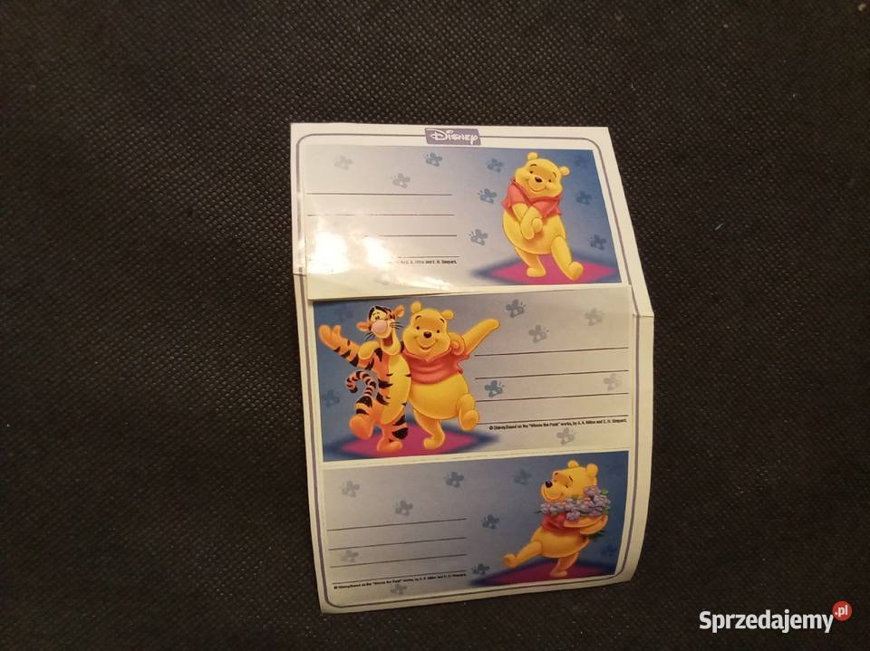 Kubuś Puchatek naklejki na zeszyt Vintage Disney Warszawa