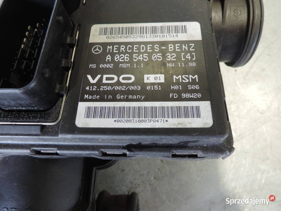 MERCEDES W168 KOMPUTER STEROWNIK A0265450532 małopolskie