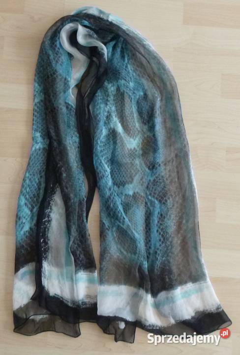 Duży jedwabny delikatny szal z motywem wężowej Warszawa