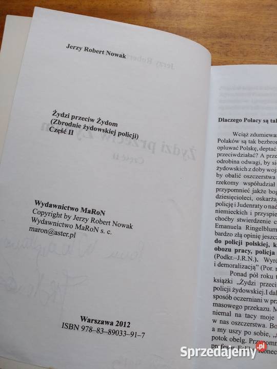 Żydzi przeciw Żydom Część II Jerzy Robert Nowak Rok wydania 2012 Wrocław