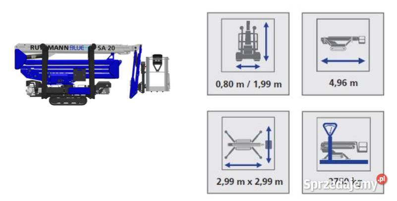 RUTHMANN BLUELIFT SA 20 podnośnik gąsienicowy Gąsiennice Jasło