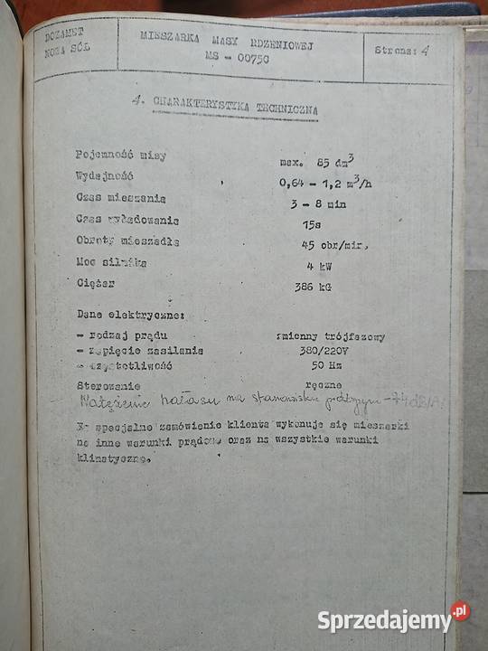 Mieszarka masy rdzeniowej MS 0075C Mykanów sprzedam