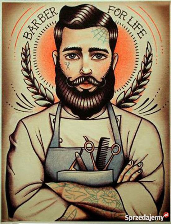 Obraz Na Płótnie 50x40 Barber Fryzjer Salon Kraków Sprzedajemypl
