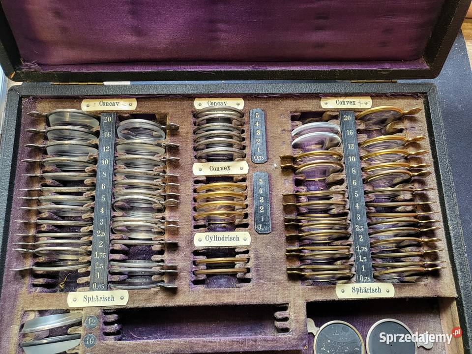 2 Przedwojenne niemieckie kasety okulistyczne Bielsko-Biała sprzedam