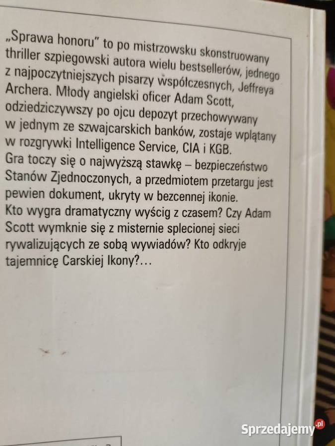 Archer książki używane Sprawa honoru księgarnia Rok wydania 2018 Warszawa sprzedam