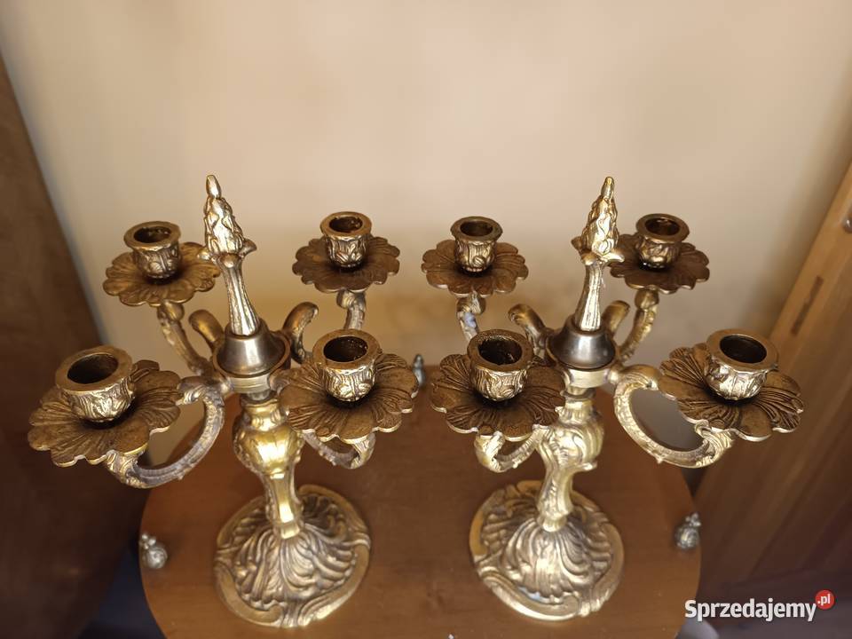 Świeczniki kandelabry brąz Budzyń