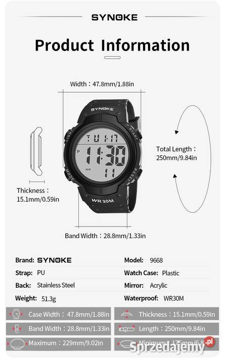 Sportowy zegarek męski militarny cyfrowy lubuskie