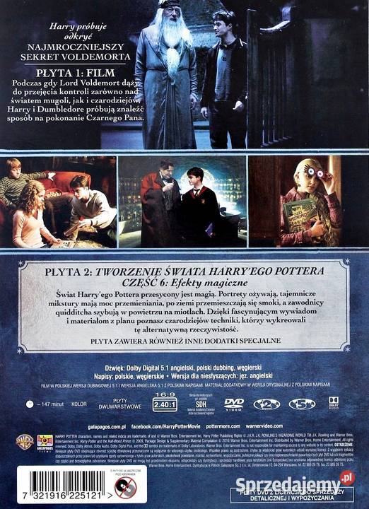 HARRY POTTER I KSIĄŻĘ PÓŁKRWI 2PŁYTOWA EDYCJA Kalisz sprzedam