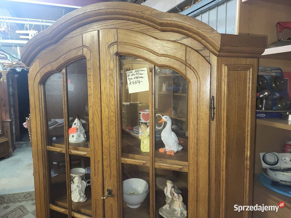 Duża witryna narożna dębowa dąb rustykalny z Sypniewo