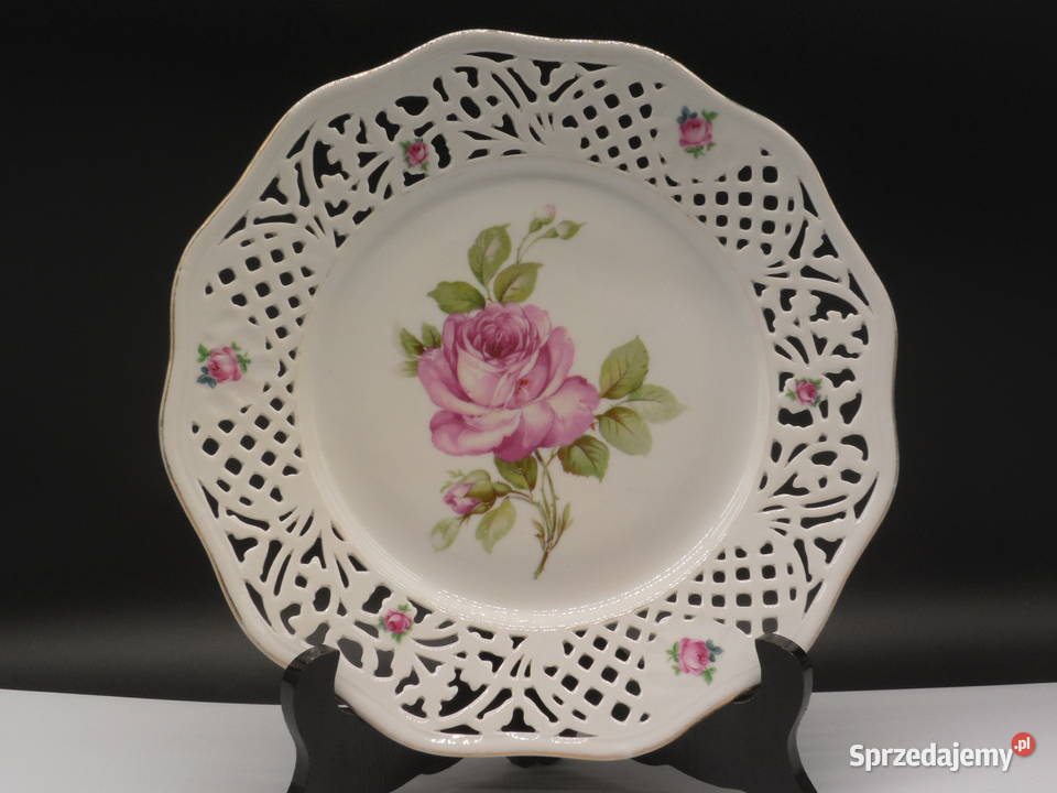 Kolekcjonerski Talerz Ażurowy Schumann Dresden Raszków
