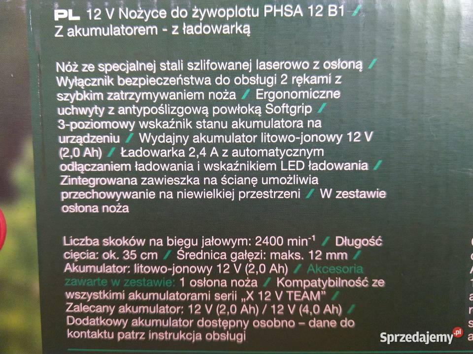NAJTANIEJ Akumulatorowe Nożyce Do Żywopłotu 12V Zabrze