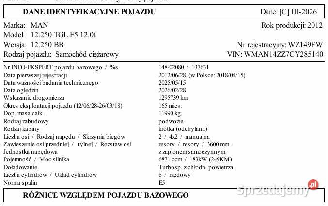 Samochód ciężarowy MAN 12250 TGL E5 120t Ciągniki siodłowe Nowiny