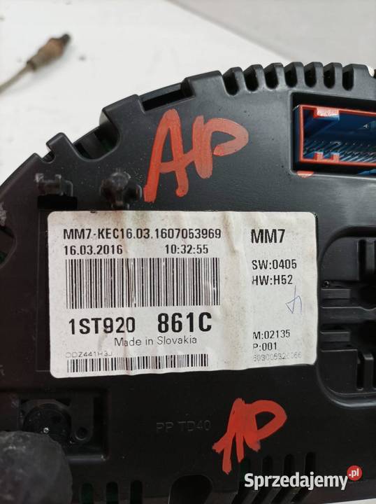 LICZNIK 1ST920861C 10 B Skoda Citigo I 2011 Rok produkcji 2016