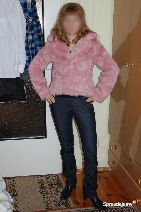 Prześliczne różowe futerko 34 xs Kurtki i płaszcze zachodniopomorskie Wałcz