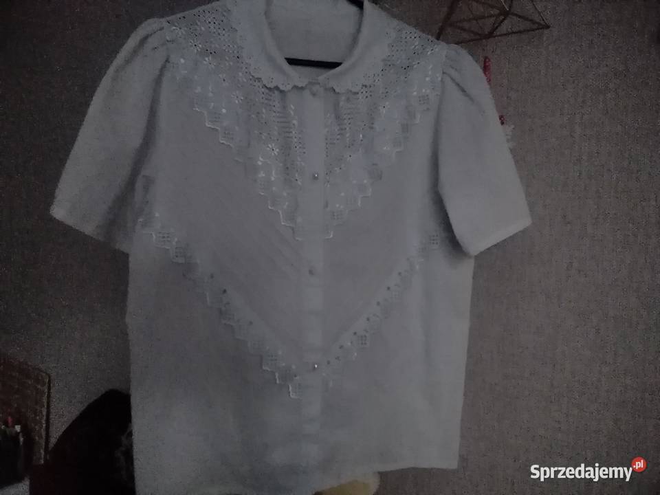 Bluzka damska z kołnierzykiem haftowana Inny wzór Łódź sprzedam