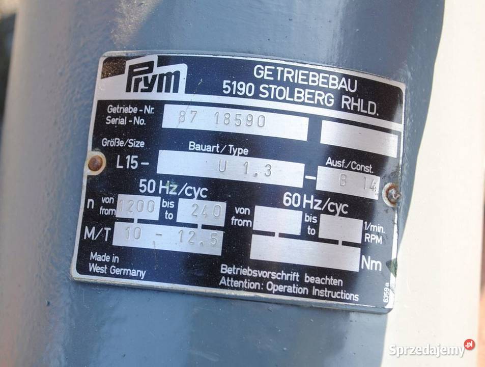 Motoreduktor kołnierzowy 15kw z regulacją lubuskie Kargowa sprzedam