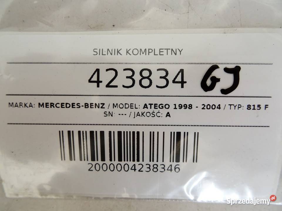 SILNIK KOMPLETNY MERCEDES 43 152156 OM904 9804