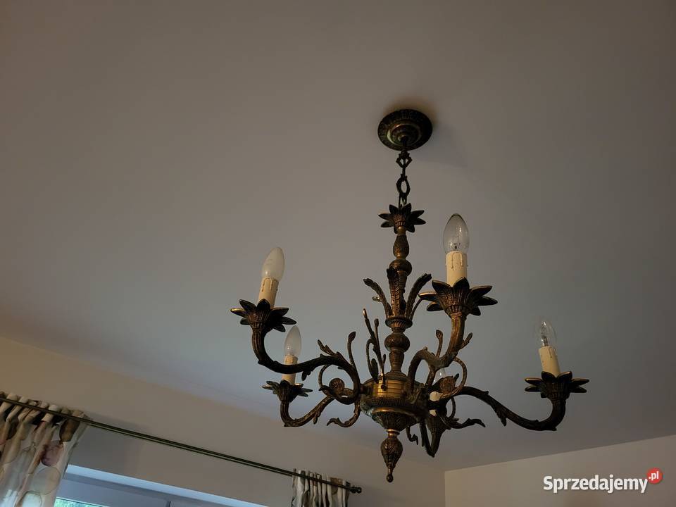 Żyrandol mosiężny pięcioramienny Dom i Ogród Warszawa