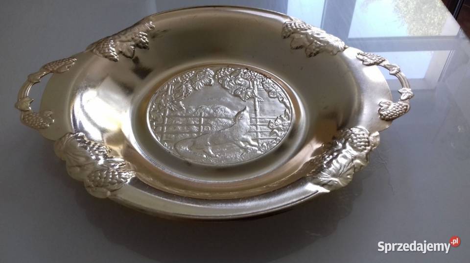 Taca tacka misa paterowana pozłacana Tace i stoliki sprzedam