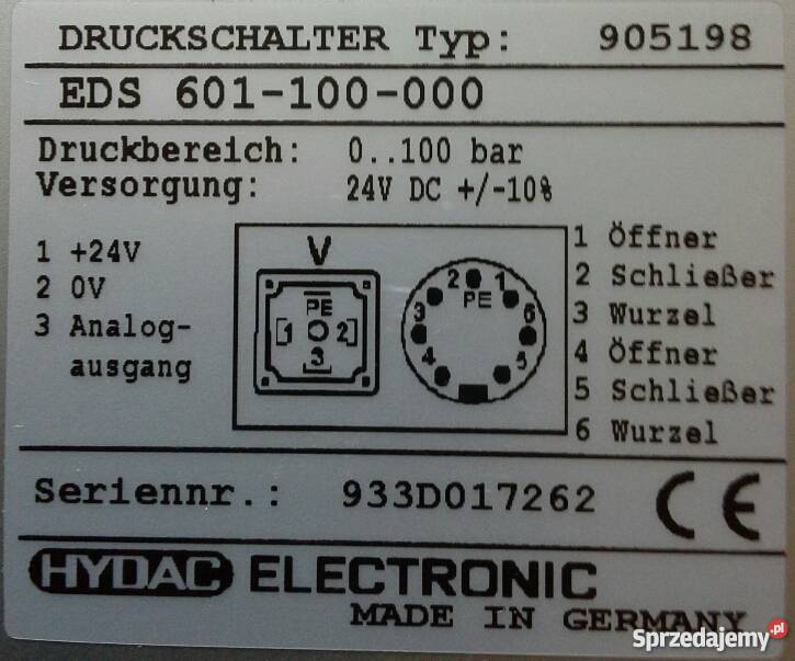EDS 601 Hydac przekaźnik ciśnienia