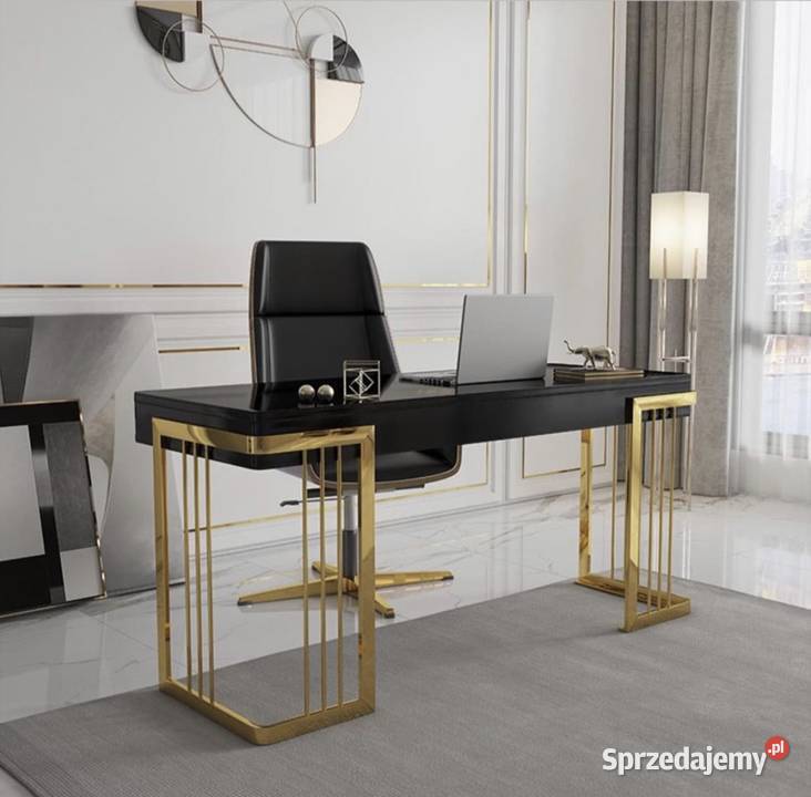 Czarne złote biurko ze stali nierdzewnej Luxury Golkowice