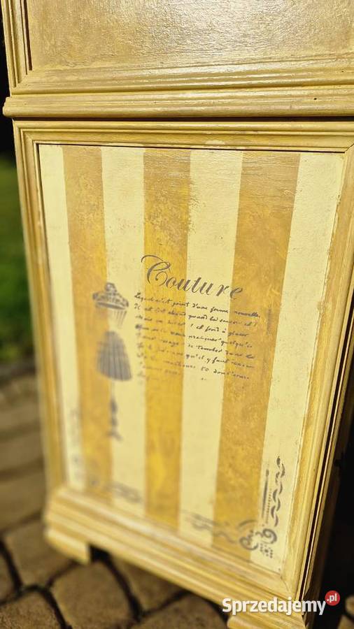 Sekretarzyk drewniany toaletka odnowiona żółta Toaletki Rzeszów