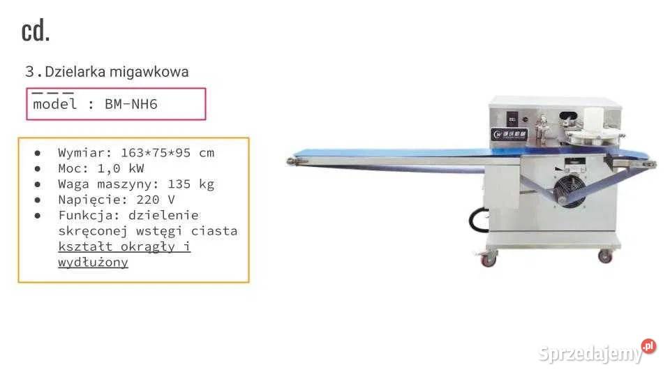 Linia do produkcji pączka drożdżówek drobnego mazowieckie Zielonka sprzedam