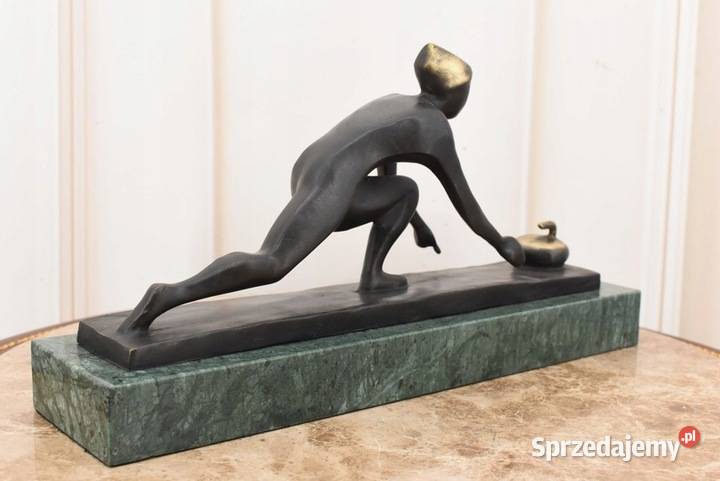 Curlingowiec Curling Sport Zimowy Figura z Brązu Kraków sprzedam