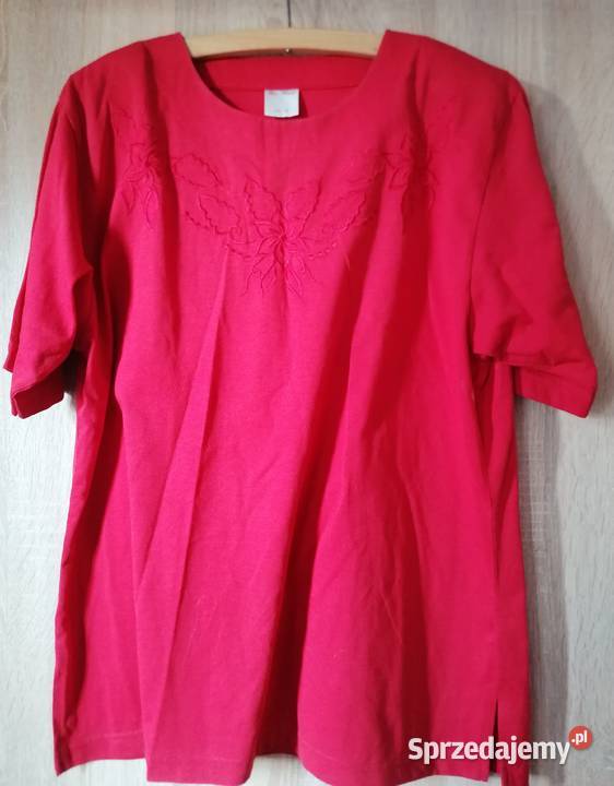 Bluzka czerwona z krótkim rękawem Mode rozmiar M Łódź sprzedam