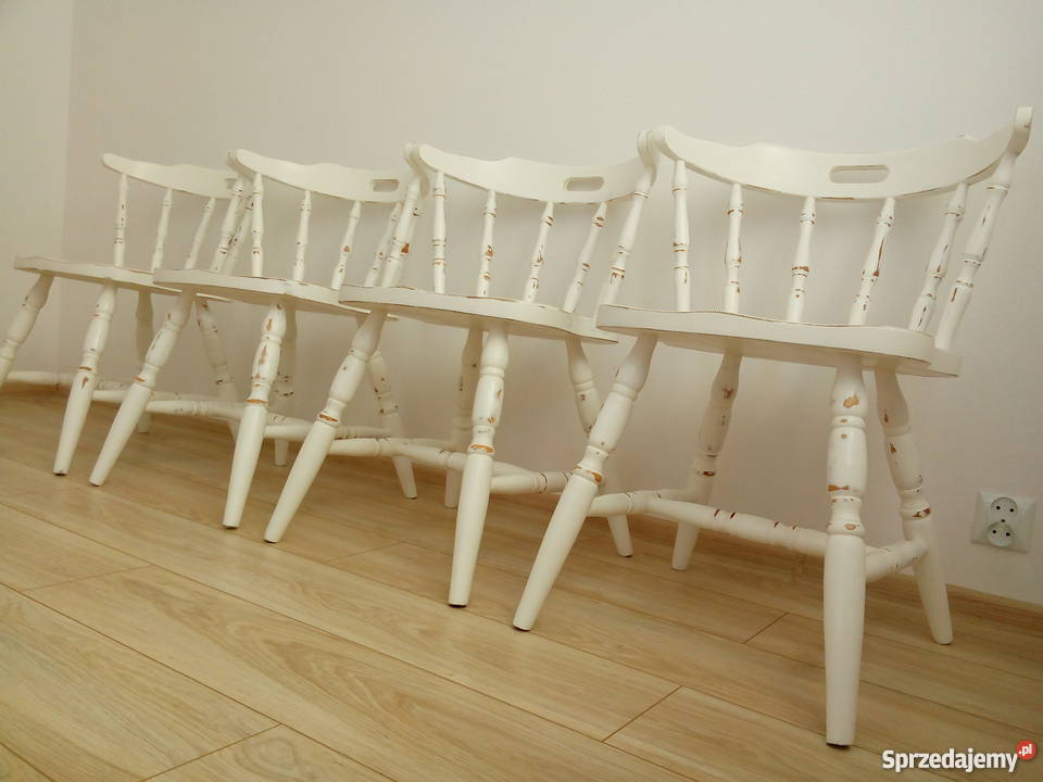 Krzesła drewniane białe Vintage Loft Retro Lublin sprzedam