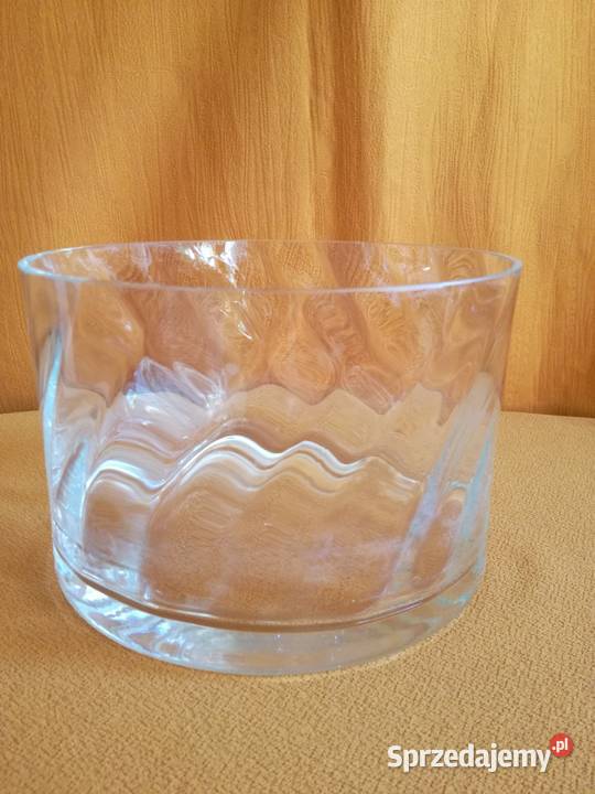 Ozdobna misa przezroczysta prosta grubsze dno przezroczysty