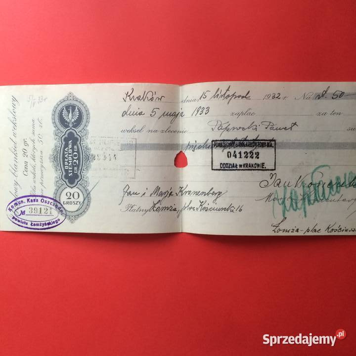 1547 Weksel Wystawiony W Krakowie 44 Szczecin