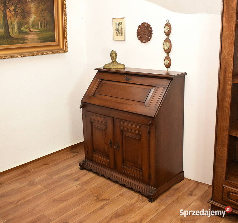 ŁADNY DĘBOWY SEKRETARZYK BIURKO SEKRETERA DĄB Świdnica sprzedam