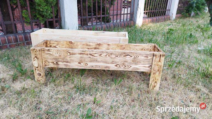 Donica drewniana 120 w stylu rustykalnym Pozostałe Donice ogrodowe Turek